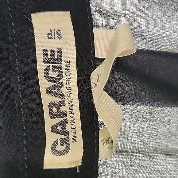 Garage Sheer Button Up Long Sleeve Shirt Top Sz S Black - Picture 8 of 11